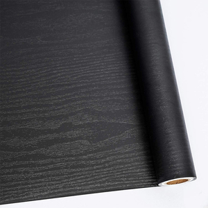 24 "x120" mat siyah ahşap tahıl sopa duvar kağıdı çıkarılabilir duvar kağıdı dolapları çekmeceler vinil Wrap kendinden yapışkanlı mutfak duvar kağıdı