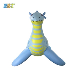 Jouet gonflable géant bleu pour la baignade, animal sauteur à roulettes, bateau <span class=keywords><strong>de</strong></span> dessin animé, flotteur en PVC, dragon rouge - Product Image 5