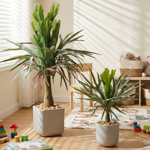 Plante artificielle réaliste en forme de fougère de cerf en pot, 64-175 cm, faux arbre verdoyant pour la décoration intérieure et extérieure de la maison et du jardin - Product Image 5