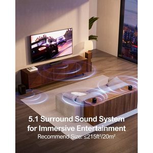 Barra de Sonido Inteligente 5.1ch para TV, Sistema de Cine <span class=keywords><strong>en</strong></span> Casa con Sonido Envolvente Virtual, Interfaz Óptica, Barras de Sonido Controladas por Aplicación - Product Image 2
