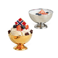 Bol en acier inoxydable de qualité alimentaire au design moderne et minimaliste pour dessert, gâteau, fraise, usage créatif et décoratif, vaisselle d'exportation