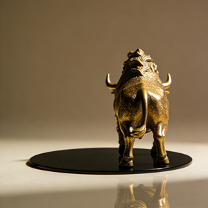 Statuetta di Bisonte Americano da Pascolo delle Pianure del Sud-Ovest con Base Trofeo - Product Image 2