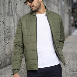 Chaqueta Acolchada con Cierre para Hombre, Ligera, Impermeable, Resistente al Viento, de Lona, Manga Larga, Informal, para Invierno - Product Image 2