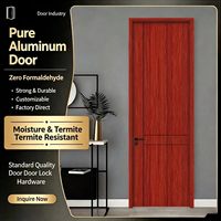 Porte de chambre : Aluminium pur, résistante à l'humidité et aux insectes, ensemble de portes intérieures à double bordure