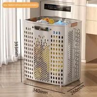 Panier à linge sale pliable moderne en PP durable avec roulettes, grande capacité, stockage alimentaire sécurisé pour la maison et la salle de bain
