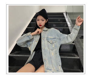 Veste en Jean Vintage pour femme, Streetwear, Style Punk, imprimé dessin animé - Product Image 5