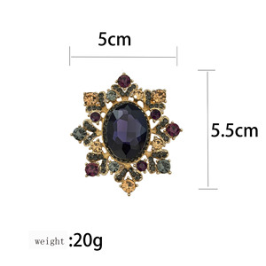 Broche de luxe en électroplaqué rouge <span class=keywords><strong>champagne</strong></span> en forme de fleur, bijoux pour femmes, souvenirs de mariage, cadeaux pour petite amie, broches tendance de créateur - Product Image 6