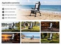 Chaise de camping pliante personnalisée pour l'extérieur, chaise de pêche inclinable, hauteur réglable, pieds antidérapants pour le boue