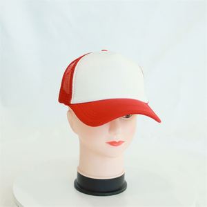 Gorra trucker lisa de cinco piezas con visera curva de espuma de poliuretano y malla de esponja, ajustable, al por mayor - Product Image 2