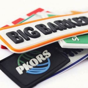 Custom Embossed Private Brand Name 3D Logo Garment Sew on Soft PVC Rubber Patch Labels for Clothing - Product Image 3