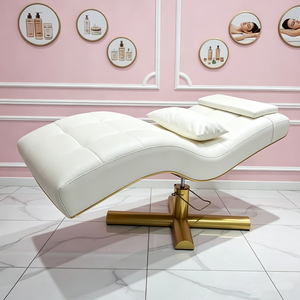 Lit de massage moderne et unique en forme de courbe rose pour salon de beauté, idéal pour les extensions de cils - Ensemble complet de mobilier - Product Image 4