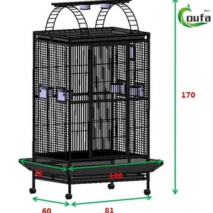 Cage à oiseaux en métal robuste, revêtement poudré, résistante aux UV, <span class=keywords><strong>anti</strong></span>-chute, base large, ventilation complète, pour patio, jardin, <span class=keywords><strong>maison</strong></span> - Product Image 3