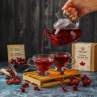 Thé en vrac pur et naturel à base de fleurs d'hibiscus séchées, fait main, pour boisson détox