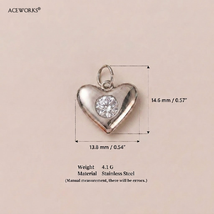 Clear Gem Heart Charm