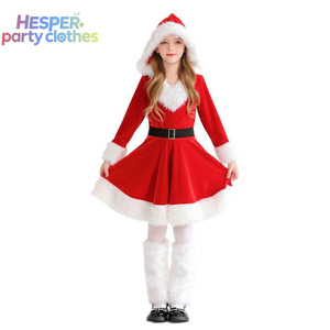 HESPER 2026 Nueva Actualización Disfraz de Terciopelo con Capucha para Niñas, Traje de Santa Claus, Vestido de Navidad para Niños, Fiesta, Festival - Product Image 1