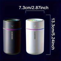 Humidificateur de voiture et diffuseur d'huiles essentielles avec LED colorées, technologie ultrasonique silencieuse pour l'aromathérapie, idéal pour la chambre et le bureau