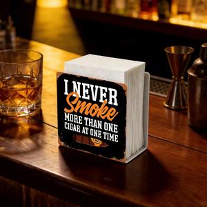 Porte-serviettes en métal personnalisé professionnel et pratique, décoration de table pour bar, club, man <span class=keywords><strong>cave</strong></span> et maison, série cigares, porte-serviettes carré - Product Image 1