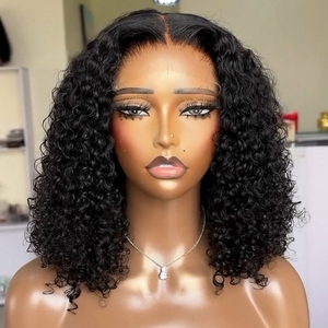 Perruques Courtes Bob Pixie Ondulées Prêtes à Porter, <span class=keywords><strong>Cheveux</strong></span> Humains, Lace Front, Sans Colle, pour Femmes Noires, <span class=keywords><strong>Cheveux</strong></span> Vietnamiens Bruts - Product Image 1