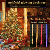 Arbre Lumineux Décoratif à LED, Troncs de Bouleau Artificiels Scintillants pour Extérieur