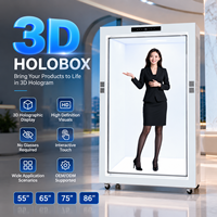 Vitrine interactive transparente avec écran tactile grand format, écran LCD, boîte holographique 3D, Holobox