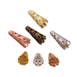 Plateau à <span class=keywords><strong>henné</strong></span> en tube creux plaqué cuivre, 7 couleurs, 22 mm de long, accessoires DIY, vente en gros - Product Image 2