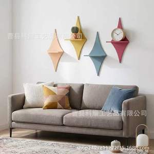 Geometric Wall Mounted <b>Shelf</b> Diamond Shape Storage <b>Rack</b> For Living Room Display Plant Vase Decorative <b>Shelves</b> - Product Image 3