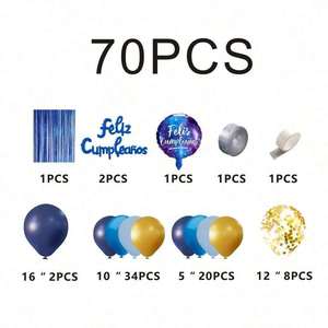 Arche de ballons Laura Berna SL-70 bleu or, décorations de fête pour adultes - Product Image 3