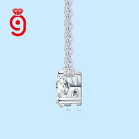 Collier JIUZUAN en moissanite étincelante à trois griffes en forme de cœur, délicat, pour fiançailles et mariage