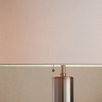 Lampu Lantai Besi dengan Kap Lampu Linen Drum, Modern Minimalis untuk Ruang Tamu, Kamar Tidur, Pojok Baca, Lampu Berdiri, Custom OEM ODM Lighting