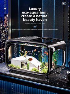 Acquario Personalizzabile con Vista Panoramica, Piccolo Habitat per Pesci, Tartarughe e Animali Acquatici, Decorazione e Esposizione per la Casa - Product Image 2