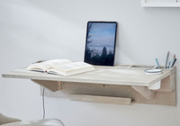 Table pliante murale en MDF, bureau pour ordinateur portable, table pliante murale en bois à lames tombantes pour table à manger, bureau, gain de place