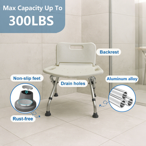 Chaise de douche pliable en alliage d'aluminium Simplywalk 136 kg <span class=keywords><strong>pour</strong></span> <span class=keywords><strong>personnes</strong></span> âgées, <span class=keywords><strong>service</strong></span> de marque privée UKCA - Product Image 2