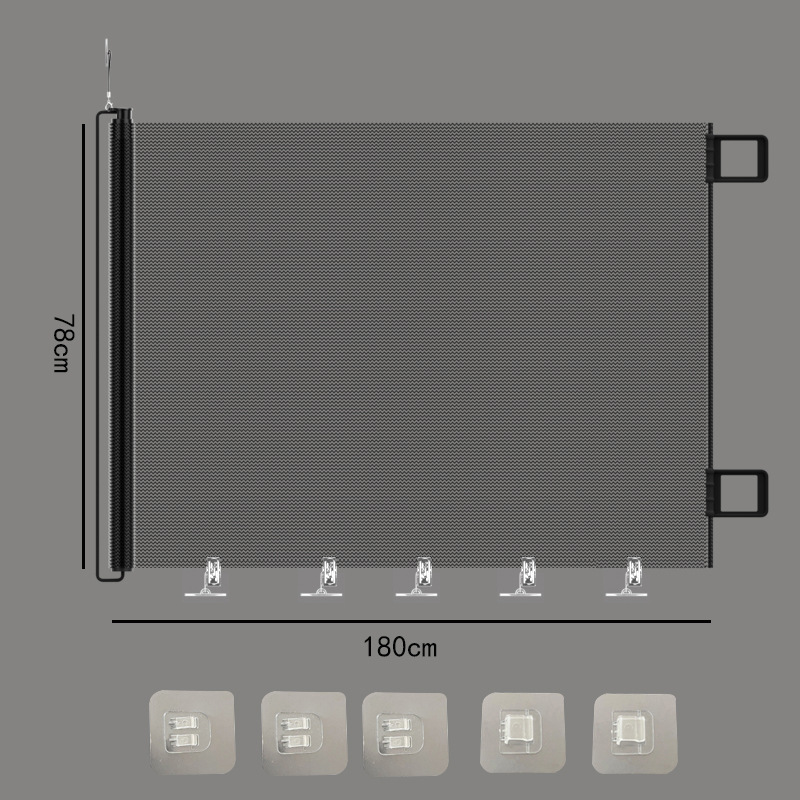 180*78cm regular black-pet retractable door rail