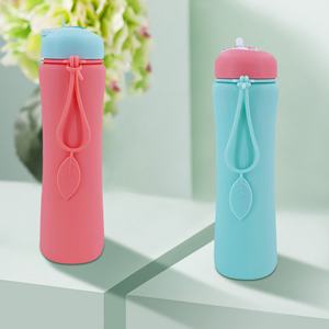 Vente en gros de gobelets pliables en silicone résistants aux hautes températures, bouteille d'eau portable, sport, randonnée en plein air, logo personnalisé - Product Image 4
