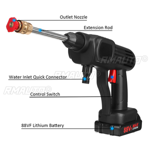 Hidrolavadora Inalámbrica de Alta Presión de 60 Bares y 1500 W, Pistola de Lavado de Autos Recargable, Pistola de Agua Eléctrica, Máquina de Espuma para Batería Makita de 18 V - Product Image 2