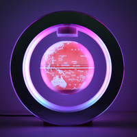 Globe de carte du monde à lévitation magnétique pour filles, rond de 4 pouces, macaron princesse rose