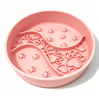 Bol interactif en silicone 2-en-1 Paw Dots de 4,5 cm de profondeur pour chien, gamelle anti-glouton pour une alimentation lente et la réduction de l'anxiété (vente en gros)