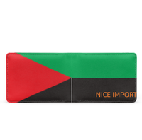 Dompet Kulit Bendera Kosrae untuk Pria Dompet Lipat Dua Kapasitas Ekstra dengan Jendela ID Dompet Tipis dengan Banyak Slot Kartu