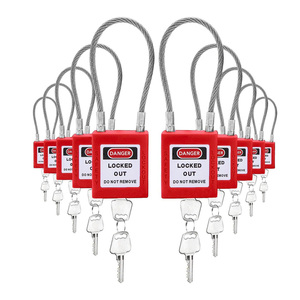 Candado de Seguridad Industrial de Nylon PA de 6 mm con Certificación ROHS, Candado de Cable con Doble Llave para Bloqueo y Etiquetado - Product Image 1