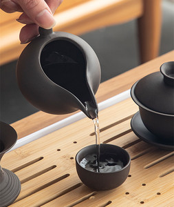 Biểu tượng tùy chỉnh du lịch Tea Set Trung Quốc Kung Fu ấm trà gốm xách tay màu tím đất sét ấm trà ấm trà hợp tác Bộ quà tặng cho người đàn ông - Product Image 5