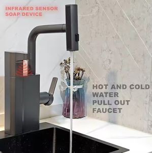 Robinet de cuisine moderne à trou unique en acier inoxydable <span class=keywords><strong>Distributeur</strong></span> d'<span class=keywords><strong>eau</strong></span> chaude et <span class=keywords><strong>froide</strong></span> à capteur à poignée unique avec noyau de valve en céramique - Product Image 5