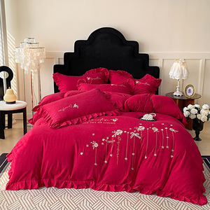Parure de lit 4 pièces pour <span class=keywords><strong>fille</strong></span>, style minimaliste, motif géométrique, teinture active, 1,8 m, effet délavé simple 50S - Product Image 5