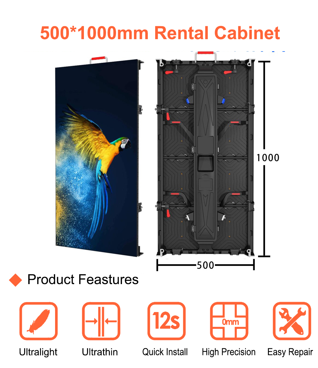 P3.91 P4.81 Outdoor Rental Led Screen For Stage Concert 500x500mm