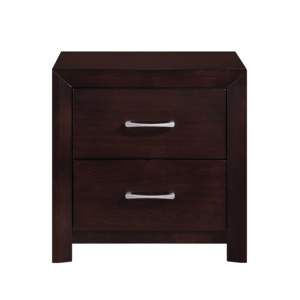 DB Contemporary Design Espresso Finish 1pc <b>Nightstand</b> with Silver Tone Pulls Bedroom Furniture with Drawers - Product Image 3