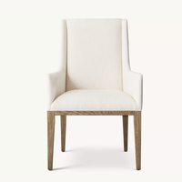 Chaises modernes en bois, fauteuils de salle à manger en tissu à dossier haut