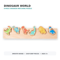 Juguete Montessori de Madera, Rompecabezas de Dinosaurios con Certificación EN71 y CE, Juego de Aprendizaje de Reconocimiento Montessori para Niños