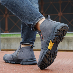 Bottes de sécurité pour soudeurs, résistantes à la chaleur, anti-étincelles, avec embout en acier anti-perforation, chaussures en cuir antidérapantes pour le soudage industriel - Product Image 6