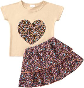 小さな女の子のスカートセット キッズツーピース春夏服 蝶柄ワンピース 猫柄子供用スカート 幼児女の子服セット - Product Image 2