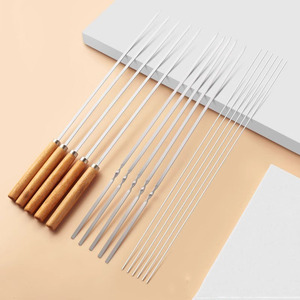 BBQ skewers stainless steel needles flat skewers lamb skewers for home and outdoor use - Product Image 1