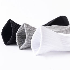 <b>Men's</b> Crew <b>Socks</b> <b>White</b> Cotton Knitted Breathable Daily Wear With Logo Customizable Design Spring Style - Product Image 2